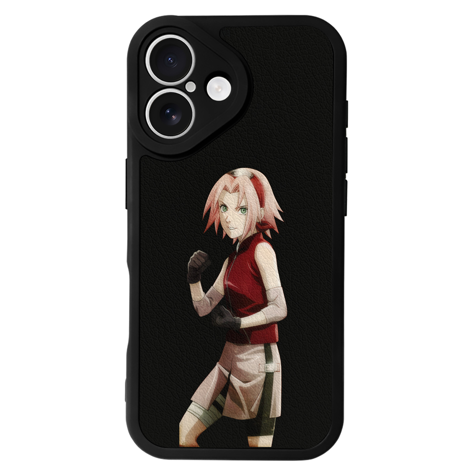 （画像用） NARUTO -ナルト- 春野サクラ Haruno Sakura 【iPhone 16シリーズ対応】シリコンスマホケース（レザー調） 材質：シリコン